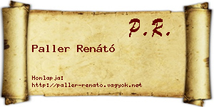Paller Renátó névjegykártya